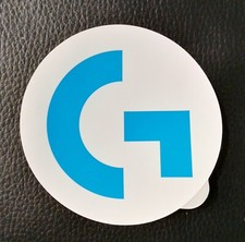 LOGITECH G  9cm Blue & White Round Vinyl Sticker Label LOGITECHG with Leaflet