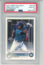 2022 Topps Pro Debut Jonatan Clase Prospect Auto # PD-138 PSA 10GEM MT 88951556