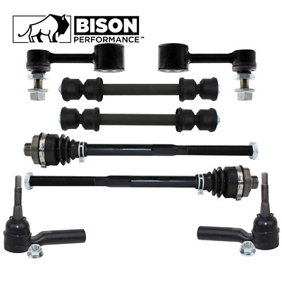 Bison Performance 8pc Front & Rear Sway Bar & Tie Rod Ends Kit For Chevrolet GMC