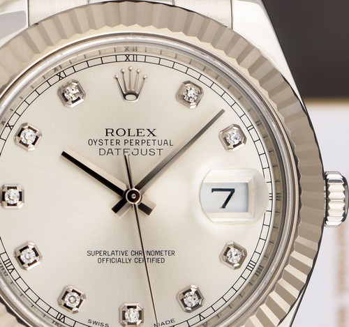 ROLEX 41mm White Gold & SS DateJust II Silver Diamond Dial 116334 SANT BLANC - Picture 7 of 7