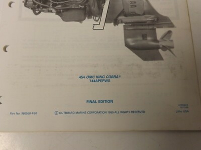 1990 OMC King Cobra stern drive factory parts catalog 986558