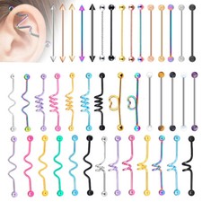 1PC 14G Industrial Barbell Surgical Steel Multiple Styles Cartilage Ear Piercing