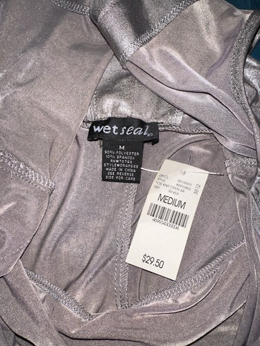 Wet Seal Silver Shimmer Sleeveless Short Fit Flare Skater Mini Dress New - Picture 5 of 5