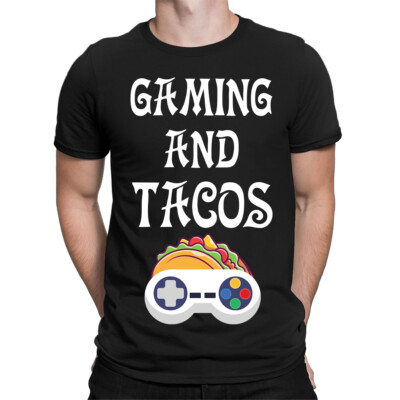 Gaming und Tacos lustige Gamer & Feinschmecker Geschenk Herren Damen T-Shirts Tee Top #TA-89