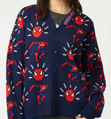 Spider Sense Pattern (Bit) Washable Jacquard Cardigan Graniph
