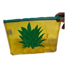 Sunny Life Translucent Yellow Pineapple Beach Summer Top Zipper Pouch Bag