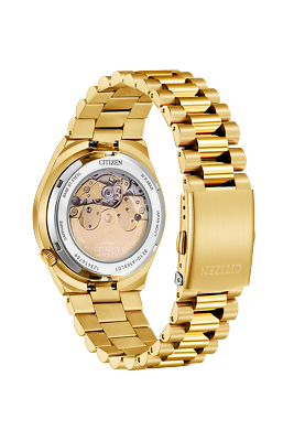 Citizen Automatic Red Dial Gold Tone Stainless Sapphire Mens Citizen Automatic Red Dial Gold Tone Stainless Sapphire Mens
