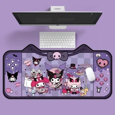 Large Rectangle Kuromi My Melody Purple Mouse Pad Keyboard Table Rug Mat Nonslip