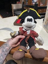 Vintage Mickey Mouse Pirate Plush Toy Factory 16 Inch