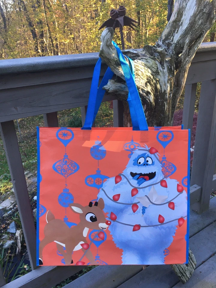 EXTRA GRANDE~Rudolph BUMBLE Snow Monster~Sacola de Compras Reutilizável Feriado Natal - Imagem 3 de 4