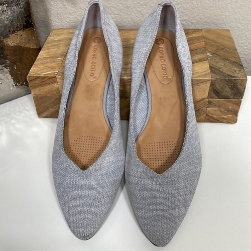 Corso Como Julia Pointed Toe Flats Gray Woven Fabric Slip On Shoes Size 8 - Picture 4 of 10