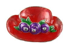 6030016 Ladies Red Hat Society Club Pin Brooche Clothes Clothing Redhat