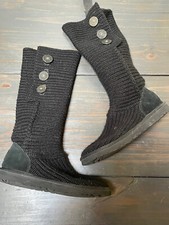 UGG Classic Cardy Boot Black Wool Knit 100 Authentic Brand Women  s Sz 9