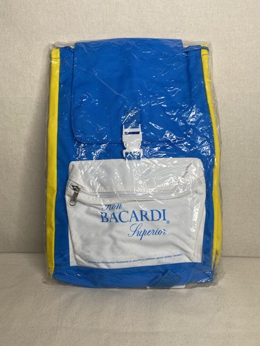 Barcardi Rum Backpack Rucksack Blue Yellow Advertising Large 17" Long Rectangle
