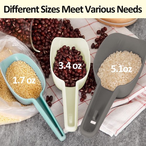 Set of 3 Multipurpose Kitchen Scoops Plastic Ice Scoops for Flour Sugar Rice - Bild 6 von 7