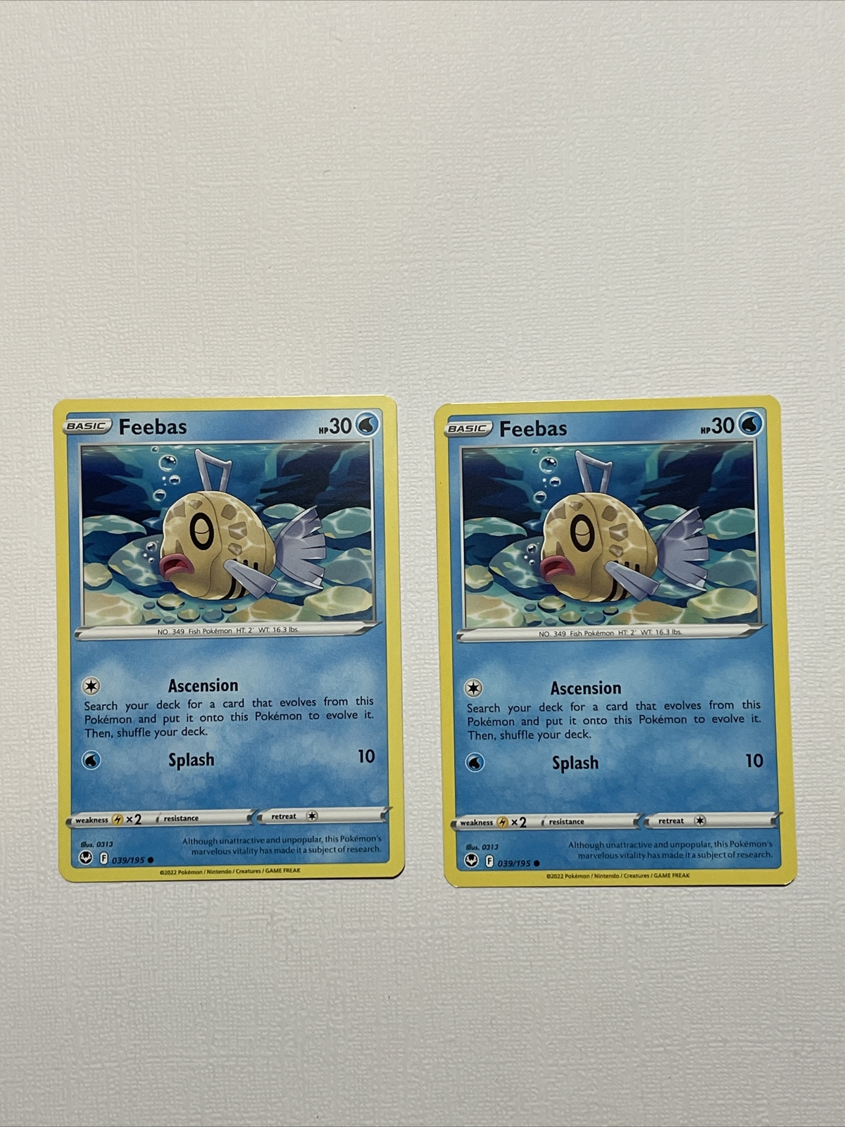2x Pokemon Feebas 39/195 Silver Tempest NM/M Card FREE SHIPPING