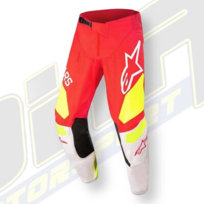 Alpinestars Techstar Factory Motocross MX Enduro Pants Hose - Rot Gelb Grippe