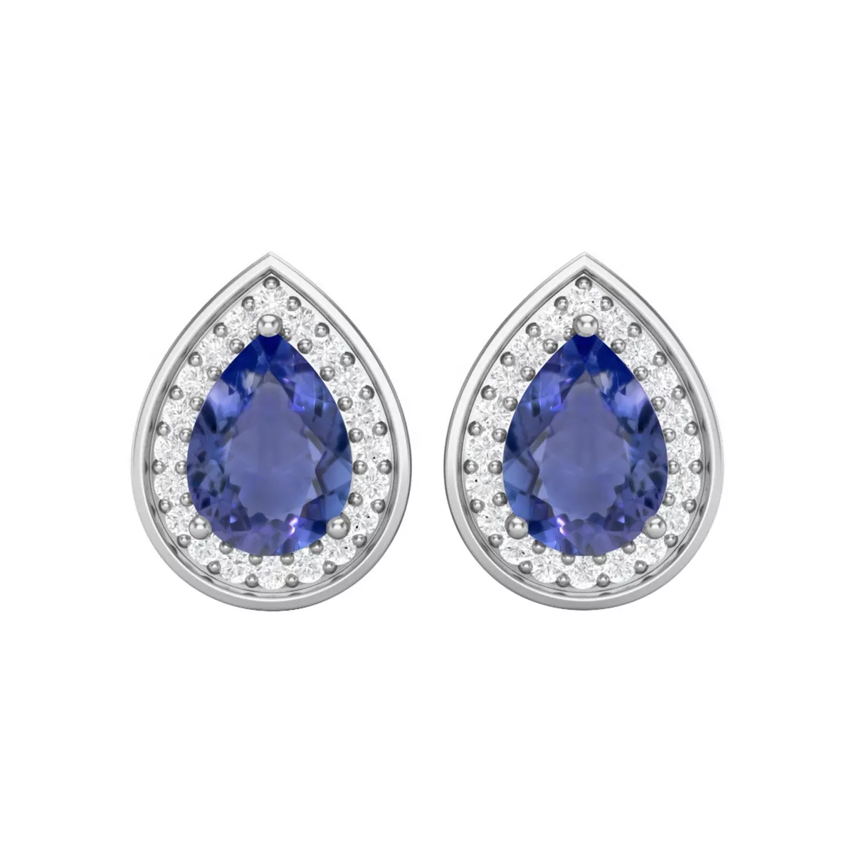 Natural Tanzanite Earrings For Women in 925 Silver Classic