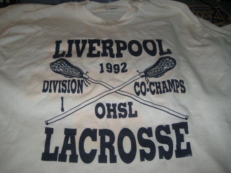 LIVERPOOL NY LACROSSE Championship T SHIRT; New; XL; 1992 OHSL Division 1
