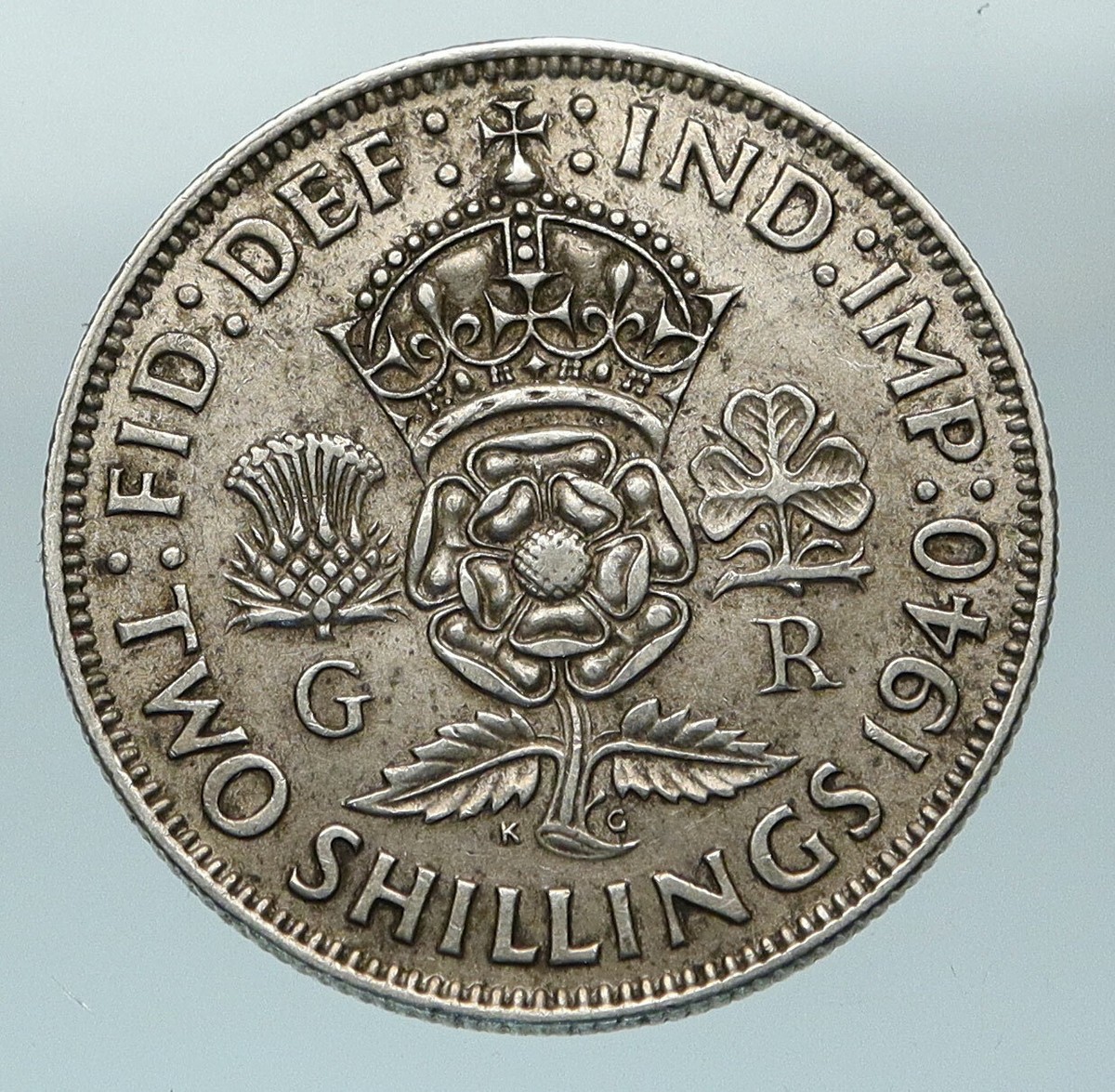 1940 Great Britain United Kingdom King George VI SILVER 2 SHILLING