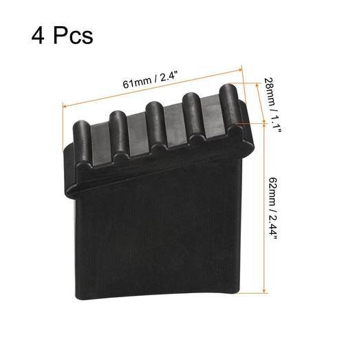Échelle Antidérapant Pieds Tapis Marche Échelle Caoutchouc Protection Noir Set 4 - Imagen 2 de 5
