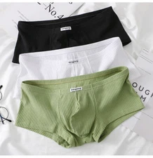 Men Boxer Shorts Underwear Hipster Underpants Cotton Breathable Pouch Trunks