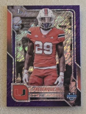 2025 Bowman Chrome U DJ FREDERIQUE Purple Shimmer Refractor #/75 Miami RC 1st 92