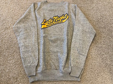 Late Night With David Letterman Vintage Gray Velva Sheen Tag XL Sweatshirt