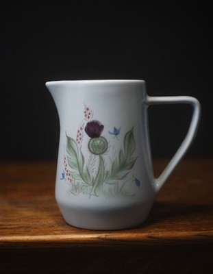 Vintage Buchan Steinzeug Distel Krug Krug Schottland handbemalt 14 cm