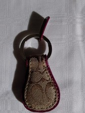 Coach Vintage Plum/Brown Tear drop Leather Key Ring