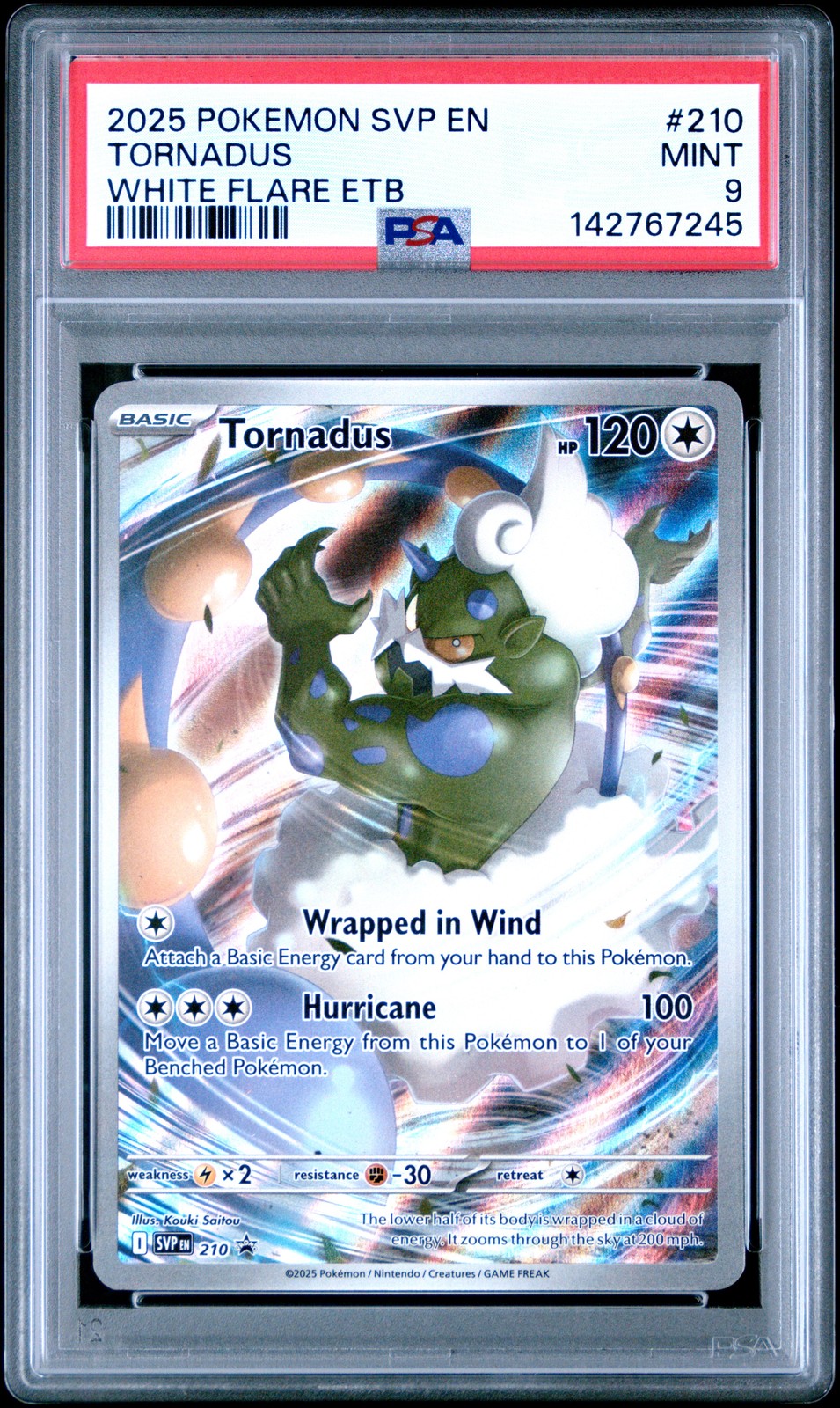 2025 POKEMON SVP EN-SV BLACK STAR PROMO #210 TORNADUS PSA 9