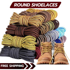 Shoe Laces Round Hiking Walking Shoelaces Work Strong Trainers Boots 14 Colors