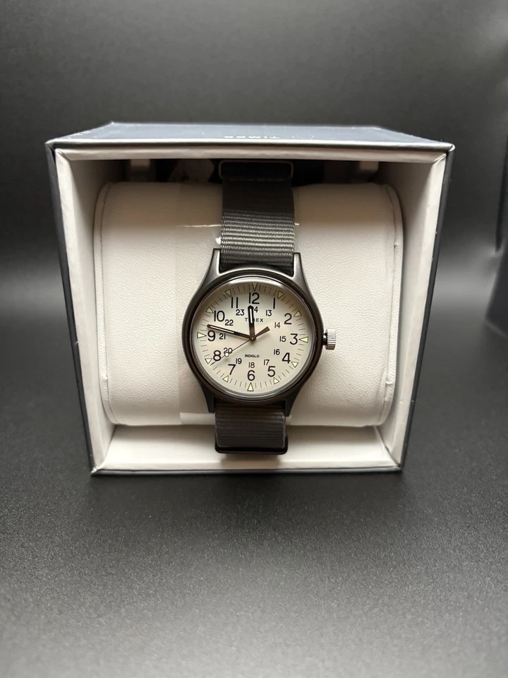 Timex Reloj Hombre MK1 Cuarzo Negro Caja Aluminio Esfera Gris Correa Nylon TW2T10500 Foto 3 de 4