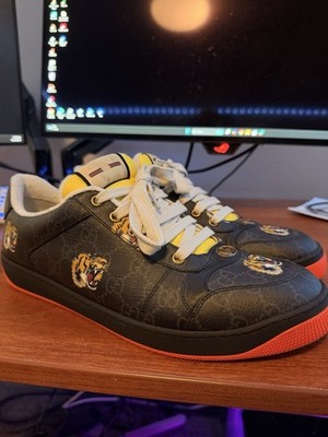 Gucci Screener Tiger GG Supreme Sneakers Size 10   Authentic   Good Condition