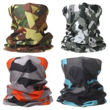 4pcs Cooling Neck Gaiter Sun Protection Face Mask Breathable Head Wrap, Camo D