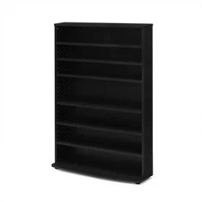 Multimedia Storage Tower Shelves DVD CD Organizer Espresso  Space Saving