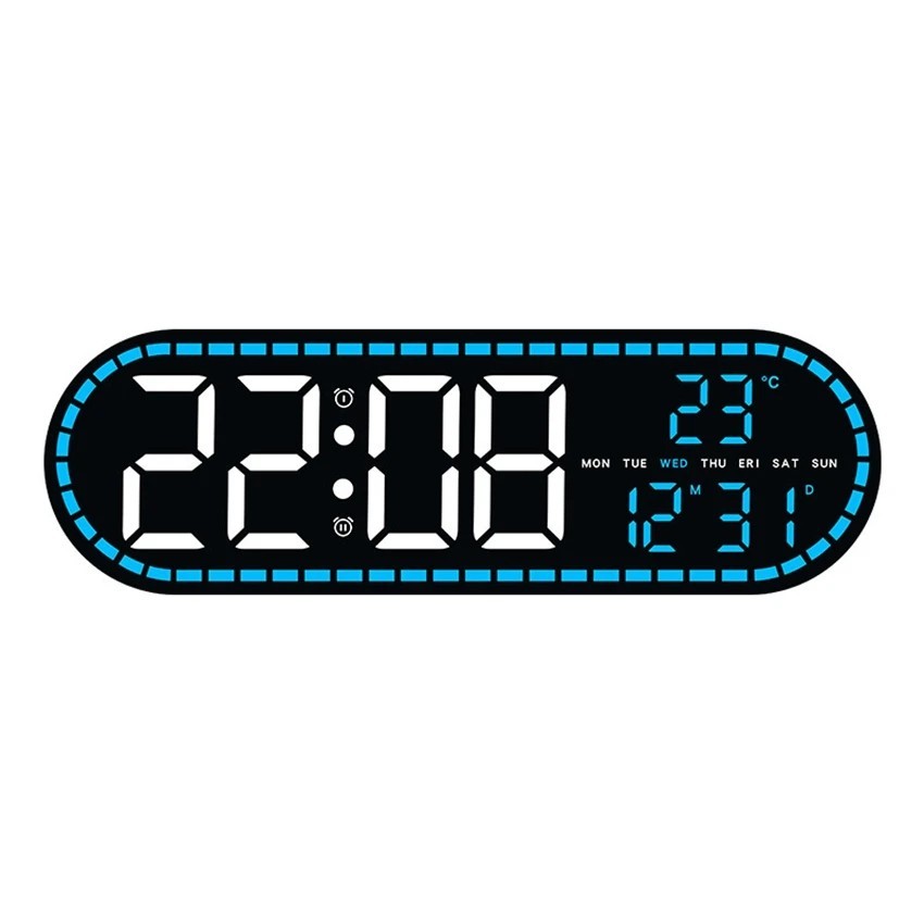 Large Digital Wall Clock Temperature and Date Week Display Electronic LED Table