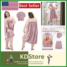 Versatile Adjustable Bath Robes - 2 Plus Size Towel Wraps in Stylish Pink