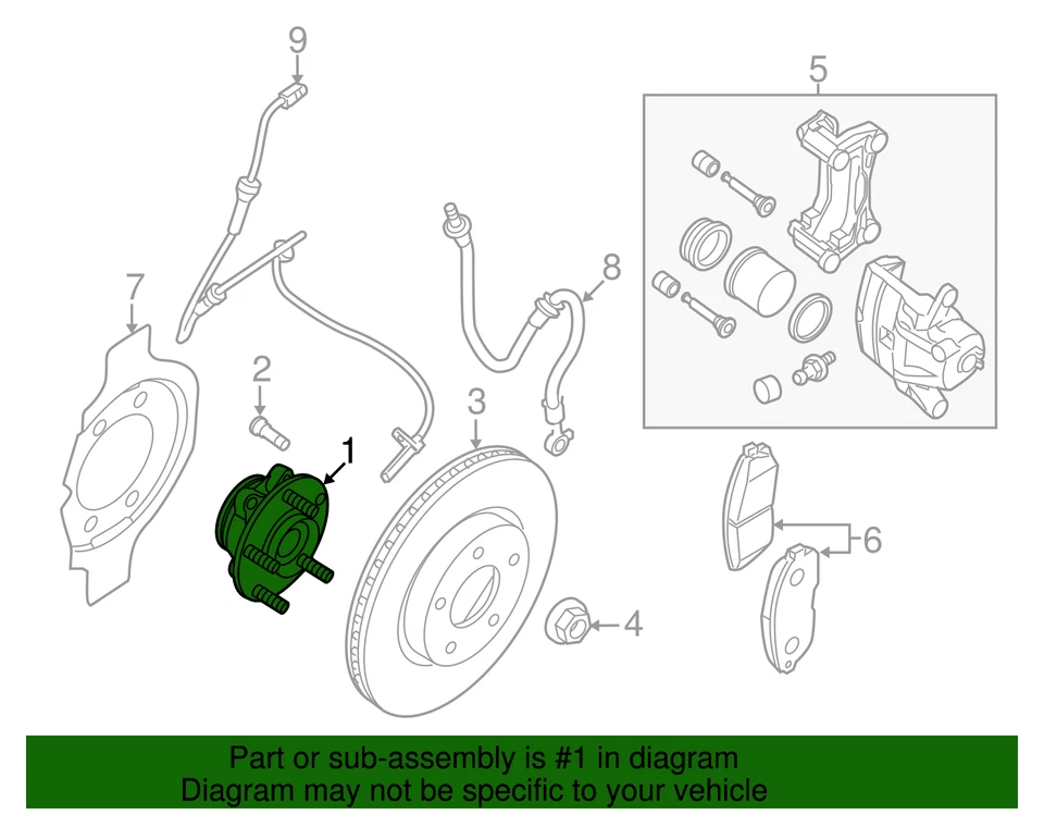 Genuine Nissan Altima Maxima Murano Front Hub Assembly 40202-3JA1A - Image 3 of 4