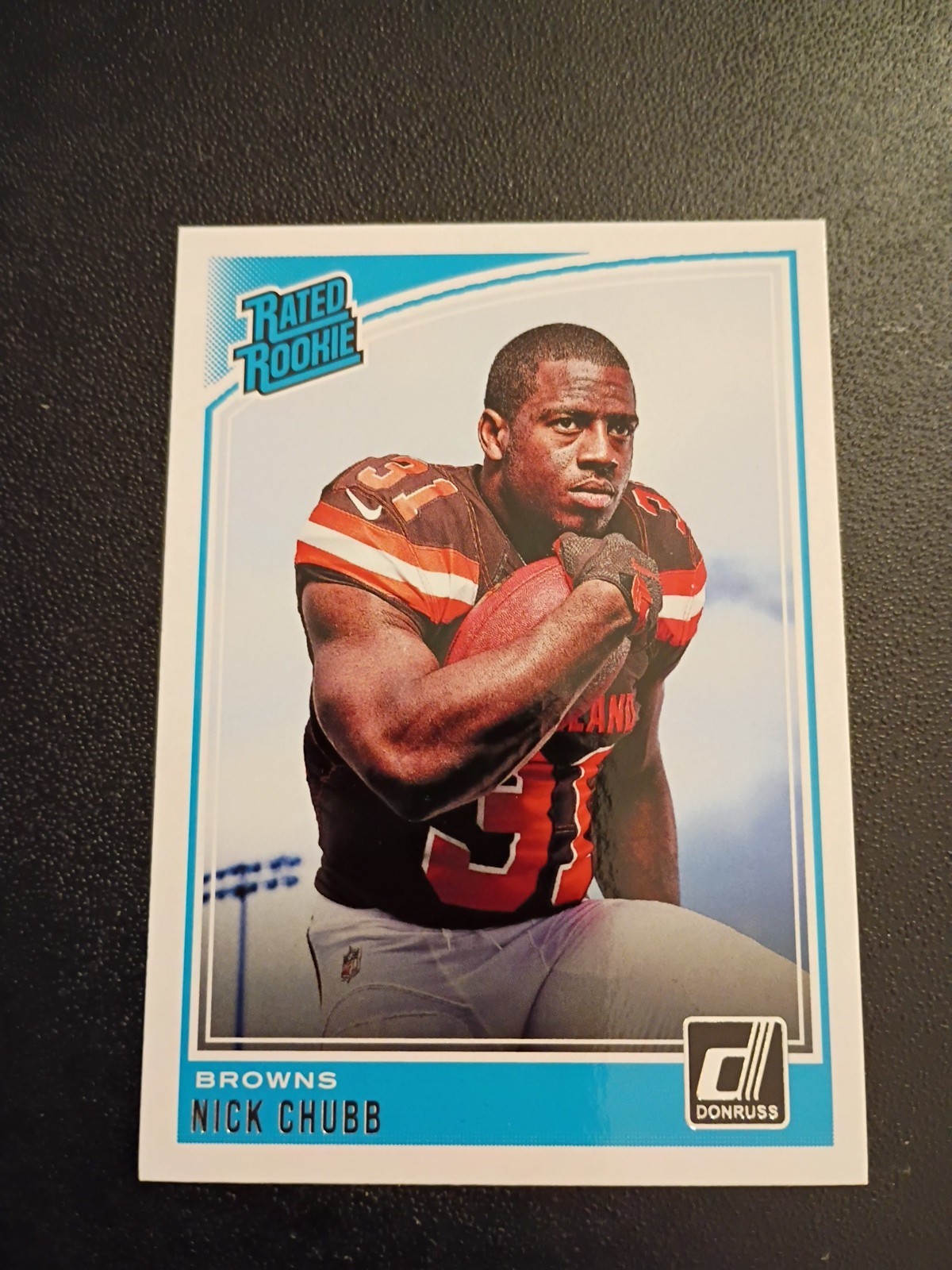 NICK CHUBB 2018 Donruss RATED ROOKIE card #308 Cleveland Browns