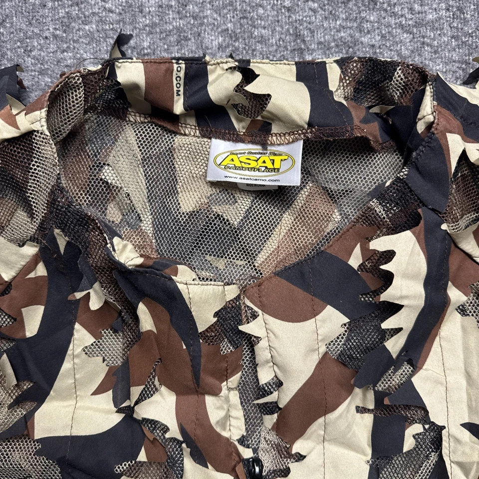 Men's 2XL ASAT Camo 3D Leafy Mesh Hunting Ghillie Outer Layer Top Jacket Shirt - Image 2 of 4