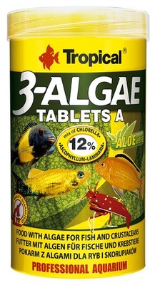 Tropical 3-Algae Tablets A- Fischfutter Futtertabletten Vege Hafttabletten 50ml