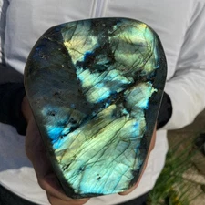 1890g Natural labradorite quartz crystal freeform polished specimen healing