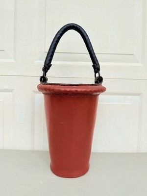 Vintage Colonial Williamsburg Reproduction Leather Fire Bucket
