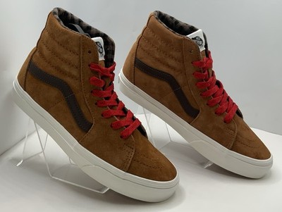 Vans SK8 Glazed Ginger Brown Pig Suede Plaid Men's Size 5.5 Women s 7 Sneakers