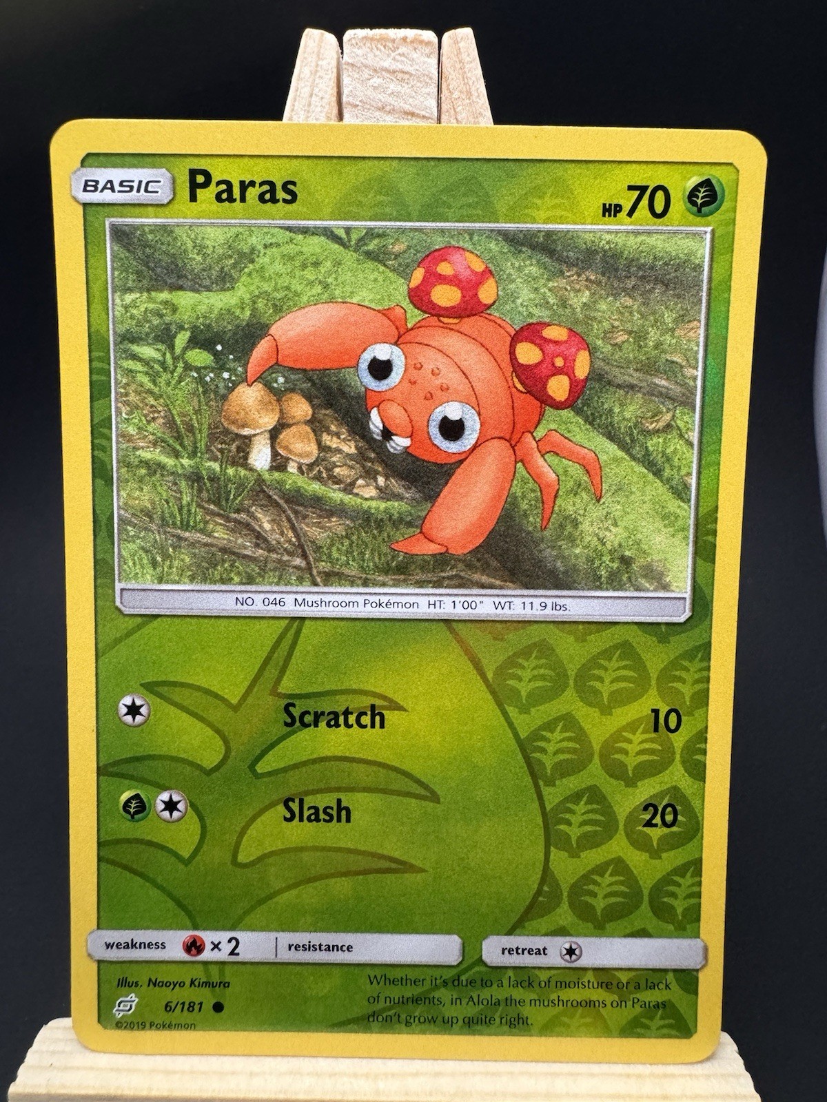 Paras Reverse Holo Common 6/181 Pokémon TCG Sun & Moon Team Up NM Free Ship
