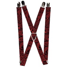  Suspenders - 1.0  - Bandana/Skulls Black/Red ACC NEW