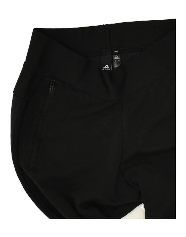 Pantalones informales cónicos ADIDAS para mujer Reino Unido 8/10 pequeños W29 L27 algodón negro BB49 Foto 3 de 3