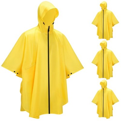 4 Pack Hooded Rain Ponchos for Adults Reusable Unisex Raincoat for Women Men ...