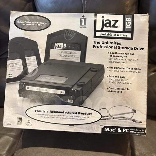New open box (see pictures)Iomega Jax 1 GB portable scsi dive 